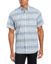 Nautica Men's Short Sleeve Slub Poplin Plaid Woven