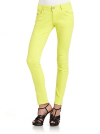 THE LOOKWaistband with belt loopsZip fly with button closureFive-pocket styleSkinny leg silhouetteTHE FITRise, about 7Inseam, about 27THE MATERIAL98% cotton/2% spandexFully linedCARE & ORIGINMachine washImportedModel shown is 5'10 (177cm) wearing US size 4.THE MATERIALLyocell/cotton/rayon/polyester/spandexCARE & ORIGINMachine washMade in USA of imported fabricModel shown is 5'8 (172½cm) wearing US size 4. THE LOOKWaistband with belt loopsZip fly with button closureFive-pocket styleSkinny leg silhouetteTHE FITRise, about 7Inseam, about 27THE MATERIAL98% cotton/2% spandexFully linedCARE & ORIGINMachine washImportedModel shown is 5'10 (177cm) wearing US size 4.THE MATERIALLyocell/cotton/rayon/polyester/spandexCARE & ORIGINMachine washMade in USA of imported fabricModel shown is 5'8 (172½cm) wearing US size 4.