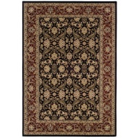 Couristan Himalaya Isfahan Oriental Rug - Ebony-Persian Red Couristan Himalaya Isfahan Oriental Rug - Ebony-Persian Red