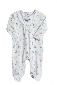 ABSORBA Baby-girls Newborn Embroidered Ruffled Footie