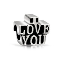 Bling Jewelry I Love You 925 Sterling Silver Charm Bead Troll Pandora Compatible Bling Jewelry I Love You 925 Sterling Silver Charm Bead Troll Pandora Compatible