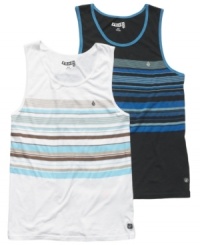 Follow the lines. When the temperature rises, this Volcom tank will be your instant go-to. Follow the lines. When the temperature rises, this Volcom tank will be your instant go-to.