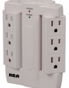 RCA PSWTS6R Wall Tap Surge Protector with 6 Swivel Outlets