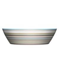 More than bold stripes and warm colors, the Origo serving bowl transitions from oven to table and into the dishwasher without a hitch. Combine with other Iittala dinnerware pieces to make any setting pop. Designed by Alfredo Haberli. More than bold stripes and warm colors, the Origo serving bowl transitions from oven to table and into the dishwasher without a hitch. Combine with other Iittala dinnerware pieces to make any setting pop. Designed by Alfredo Haberli.