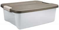 Sterilite 19368606 25-Quart Shelf Tote Clear Base with Driftwood Lid and Platinum Latches, 6-Pack Sterilite 19368606 25-Quart Shelf Tote Clear Base with Driftwood Lid and Platinum Latches, 6-Pack