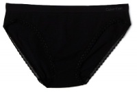 Calvin Klein Women's Seamless with Lace Bikini, Black, Large Calvin Klein Women's Seamless with Lace Bikini, Black, Large