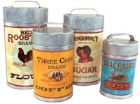 Vintage Canisters: Sugar, Flour, Coffee, Tea