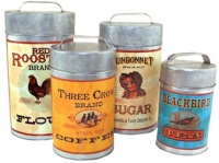 Vintage Canisters: Sugar, Flour, Coffee, Tea