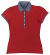 Tommy Hilfiger Women's Chambray-Trim Short-Sleeve Polo Shirt