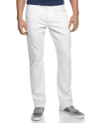 Class it up. These white denim jeans from Sean John take your casual look one step up. Class it up. These white denim jeans from Sean John take your casual look one step up.