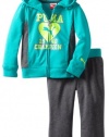 Puma - Kids Girls 2-6X Toddler Champion Hoodie Set, Spectra Green, 4T