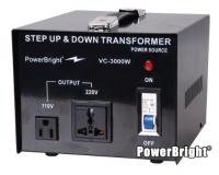 Power Bright VC3000W Voltage Transformer 3000 Watt Step Up/Down 110 Volt - 220 Volt Power Bright VC3000W Voltage Transformer 3000 Watt Step Up/Down 110 Volt - 220 Volt