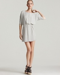 Make a modern style statement in polka dots with this Rebecca Minkoff silk dress, an easy to wear silhouette that references the season's 1950's trend while still staying true to your downtown roots. Make a modern style statement in polka dots with this Rebecca Minkoff silk dress, an easy to wear silhouette that references the season's 1950's trend while still staying true to your downtown roots.