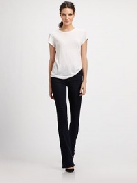 Universally flattering bootcut jeans with a medium rise and an inky rinse. THE FITRise, about 8Inseam, about 34THE DETAILSButton closureZip flyFive-pocket style98% cotton/2% elastaneMachine washMade in USAModel shown is 5'10 (177cm) wearing US size 4. Universally flattering bootcut jeans with a medium rise and an inky rinse. THE FITRise, about 8Inseam, about 34THE DETAILSButton closureZip flyFive-pocket style98% cotton/2% elastaneMachine washMade in USAModel shown is 5'10 (177cm) wearing US size 4.