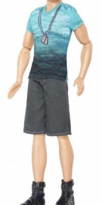 Barbie Fashionista Ken Doll with Blue T-Shirt and Navy Shorts Barbie Fashionista Ken Doll with Blue T-Shirt and Navy Shorts