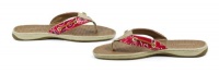 Sperry Womens Seafish Linen Red Bandana Thong Sandal Sperry Womens Seafish Linen Red Bandana Thong Sandal
