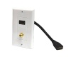 Steren 526-111WH Standard HDMI Pigtail + F Jack Wall Plate, White