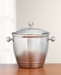 Ideal for keeping wine chilled during parties or as a gift for the wine connoisseur. This shiny stainless steel ice bucket is a wonderful addition to your home bar or tabletop. Ideal for keeping wine chilled during parties or as a gift for the wine connoisseur. This shiny stainless steel ice bucket is a wonderful addition to your home bar or tabletop.