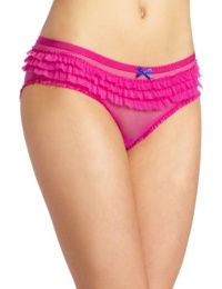 Calvin Klein Women's Ruffle My Feathers Hipster, Punchy Pink, Small Calvin Klein Women's Ruffle My Feathers Hipster, Punchy Pink, Small