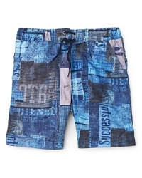 A sturdy warm weather essential and great-looking swim suit from Diesel for your beach-bound boy. A sturdy warm weather essential and great-looking swim suit from Diesel for your beach-bound boy.