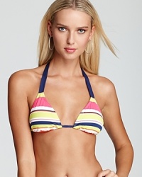 Strut your stuff in this Splendid striped bikini top, which features minimal padding for an enhanced fit. Strut your stuff in this Splendid striped bikini top, which features minimal padding for an enhanced fit.