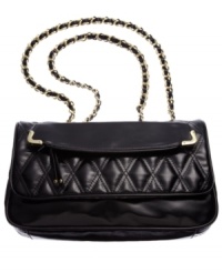Shoulder this sleek silhouette from Olivia + Joy for instant uptown appeal. Gleaming hardware, slender chain-link straps and pocket-lined interior make this design decidedly posh and practical. Shoulder this sleek silhouette from Olivia + Joy for instant uptown appeal. Gleaming hardware, slender chain-link straps and pocket-lined interior make this design decidedly posh and practical.