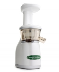 Your healthy choice! The vertical design and small footprint of this sleek juicer seamlessly brings a new way of living to the forefront of your kitchen. Operates at a virtually silent low speed to preserve enzymes and prolong the shelf-life of your favorite drinks. 10-year warranty. Model VRT330. Your healthy choice! The vertical design and small footprint of this sleek juicer seamlessly brings a new way of living to the forefront of your kitchen. Operates at a virtually silent low speed to preserve enzymes and prolong the shelf-life of your favorite drinks. 10-year warranty. Model VRT330.