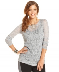 Burnout details add on-trend texture to this Bar III top that's perfect for a fall layered look! Burnout details add on-trend texture to this Bar III top that's perfect for a fall layered look!