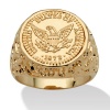 PalmBeach Jewelry Men's 14k Yellow Gold-Plated American Eagle Coin Ring