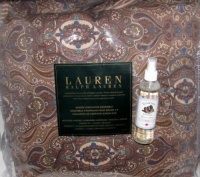 Bundle -- Two Items -- One Lauren Ralph Lauren Queen Comforter Set 4 Piece Bown Blue Paisley & Stripe Standard Sham Bedskirt with One Bottle of L'essence De Provence Fresh Linen Spray Bundle -- Two Items -- One Lauren Ralph Lauren Queen Comforter Set 4 Piece Bown Blue Paisley & Stripe Standard Sham Bedskirt with One Bottle of L'essence De Provence Fresh Linen Spray
