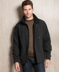 Go heavy on comfort in this lightweight, water-resistant jacket from Calvin Klein. Go heavy on comfort in this lightweight, water-resistant jacket from Calvin Klein.
