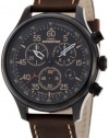 Timex Men?s T49905 Expedition Rugged Field Chronograph Black Dial Brown Leather Strap Watch