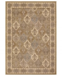 Soft, muted colors collect to create an intricately crafted Persian-inspired design in this Sedhan area rug from Couristan. Wilton-loomed of Couristan's own Courtron™ ultra-fine polypropylene to give this rug a thick pile, soft finish and ultimate durability. Soft, muted colors collect to create an intricately crafted Persian-inspired design in this Sedhan area rug from Couristan. Wilton-loomed of Couristan's own Courtron™ ultra-fine polypropylene to give this rug a thick pile, soft finish and ultimate durability.