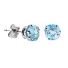 2 CT Blue Topaz Stud Earrings 14k Gold (I1-I2 Clarity)