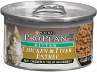 Pro Plan Canned Cat Food, Kitten Classic Chicken and Liver Entrée, 3-Ounce Cans (Pack of 24) Pro Plan Canned Cat Food, Kitten Classic Chicken and Liver Entrée, 3-Ounce Cans (Pack of 24)