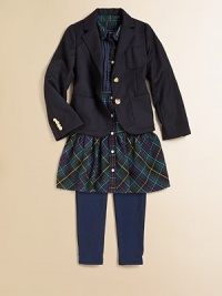 The timeless, polished blazer is tailored in a classic silhouette with gold-tone crest-embossed buttons.Notched lapelLong sleeves with button detailButton-frontChest patch pocketHip patch pocketsFully linedWoolDry cleanImported Please note: Number of buttons may vary depending on size ordered. The timeless, polished blazer is tailored in a classic silhouette with gold-tone crest-embossed buttons.Notched lapelLong sleeves with button detailButton-frontChest patch pocketHip patch pocketsFully linedWoolDry cleanImported Please note: Number of buttons may vary depending on size ordered.
