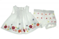 First Impressions Flower Border Dress Bright White 3-6 Months First Impressions Flower Border Dress Bright White 3-6 Months