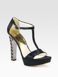 MICHAEL Michael Kors Josie Satin and Rhinestone T-Strap Platform Sandals (Black, 10) MICHAEL Michael Kors Josie Satin and Rhinestone T-Strap Platform Sandals (Black, 10)