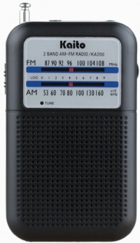 Kaito KA200 Pocket AM/FM Radio, Black Kaito KA200 Pocket AM/FM Radio, Black
