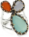 Elizabeth and James Thorns Sterling Silver and Tri-Color Stones Large Ring