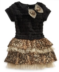 Fierce fun. Leopard print tutu layers make this dress from Sweet Heart Rose a lively look to dance and play in. Fierce fun. Leopard print tutu layers make this dress from Sweet Heart Rose a lively look to dance and play in.
