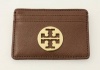 Tory Burch Robinson Saffiano Slim Business Card Case Chocolate