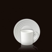 L'Objet Perlee White Espresso Cup + Saucer 3 oz L'Objet Perlee White Espresso Cup + Saucer 3 oz