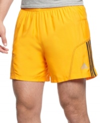 Step up the pace with adidas running shorts featuring Climalite technology for comfort. Step up the pace with adidas running shorts featuring Climalite technology for comfort.