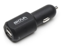 Skiva Dual USB Port 3.1A 15w fastest PowerFlow Duo Heavy Duty Output Car Charger for iPhone 5 and other USB devices Skiva Dual USB Port 3.1A 15w fastest PowerFlow Duo Heavy Duty Output Car Charger for iPhone 5 and other USB devices