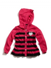 GUESS Kids Girls Hooded Sweater with Sequin Patch, DEEP PINK (3T) GUESS Kids Girls Hooded Sweater with Sequin Patch, DEEP PINK (3T)