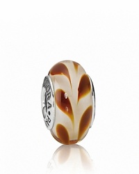 A painterly swirl on this murano glass charm lends free-spirited style to your bracelet. Logo-engraved sterling silver trim displays the PANDORA signature. A painterly swirl on this murano glass charm lends free-spirited style to your bracelet. Logo-engraved sterling silver trim displays the PANDORA signature.