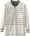 Nautica Men's Big-Tall Long Sleeve Engineered Stripe Henley