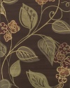 Dalyn Carlisle Chocolate, Olive, Red, Sage Graphic Floral Vine Patterns On 4-Feet 11-Inch by 7-Feet Area Rug