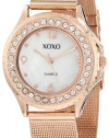 XOXO Women's XO5553 Rosegold-Tone Mesh Bracelet Rhinestones Accent Watch